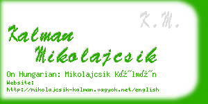 kalman mikolajcsik business card